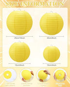 Treela 48 Pcs Paper Lanterns Party Decorations Round, Yellow - Image 2