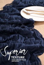 30 Pack Cheesecloth Table Runner 10FT Navy Blue Table Runner Boho Gauze Cheese Cloth Table Runners Long Rustic Sheer Table Decorations for Wedding Party Baby Bridal Shower Birthday Holiday Home - Image 4