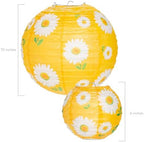 Fun Express 6" - 10" Daisy Hanging Paper Lanterns - 6 Pc - Image 2