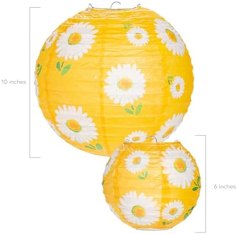 Fun Express 6" - 10" Daisy Hanging Paper Lanterns - 6 Pc - Image 2