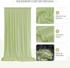 30ft x 10ft Sage Green Backdrop Curtains for Parties, 6 Panels 5ft x 10ft Wrinkle-Free Drapes for Wedding Backdrop Boho Rustic Garden Party Engagement Baby Shower Photography Background - Image 3