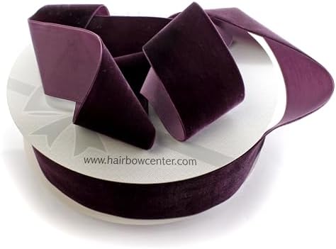 2" Velvet Ribbon Single Sided Soft Plush Luxury Craft Trim for Hair Bows Sewing Gift Wrapping Decorations Floral Arrangements and DIY Projects (Rustic Plum, 25 Yards) by HairBowCenter