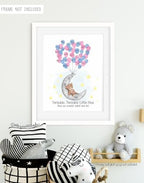 Teddy Bear and Moon Baby Shower Fingerprint Poster Guestbook Alternative Set with Ink Pads and Pen (Gender Reveal Party, 11x14 Inches) - Image 7