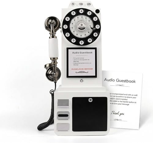 Vintage Audio Guest Book Wedding Phone, Audio Guestbook, White by FESTRING