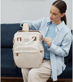 Diaper Bag Backpack, Multifunction Diaper Bag with Changing Station, Stylish Baby Bags, Large Unisex Diaper Backpack for Mom and Dad, Baby Registry Search, Portable Changing Pad – White Beige - Image 6