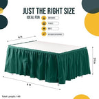 Exquisite Dark Green Table Skirt 24 Pack - Disposable Plastic Table Skirts for Rectangle Tables 6ft 8ft & Round Tables - 29in x 14ft Self-Adhesive Strip - Birthday Wedding Gender Reveal Decor - Image 4