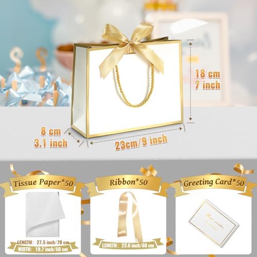 DOYIDE 50 Pcs Thank You Gift Bags with Tissue Paper & Handles, 9x7x3.1inch - Image 4