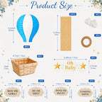 Light Blue Hot Air Balloon Decorations for Baby Shower Table Centerpieces - Image 2