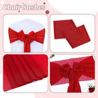 MDS Pack of 75 Chiffon Chair Sashes for Wedding & Event Décor - Red - Image 5