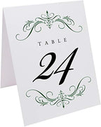 Classic Flourish Table Numbers, Hunter Green, 1-100 - Image 2