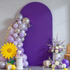 7.2FT Purple Arch Backdrop Cover - Polyester Fitted Wedding Arch Stand Covers Round Top Chiara Arch Backdrop Cover for Birthday Party Banquet Photo Background Decoration by WishCare