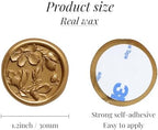 UNIQOOO 50 Pack Light Gold Floral Vellum Jackets&Magnolia Wax Seal Stickers - Image 7