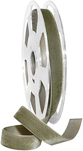 Morex Ribbon Nylon, 5/8 inch by 11 Yards, Khaki, Item 01215/10-687 Nylvalour Velvet Ribbon 5/8" x 11 yd by MorexRibbon