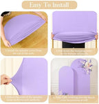 Purple Arch Backdrop Cover Set of 2 Birthday Party Lavender Arch Covers 7.2 and 6ft Wedding Arch Cover Stretchy Backdrop Bridal Baby Shower Birthday Arch Covers Spandex - Image 6