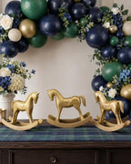 3 Pack Gold Wooden Rocking Horse Decor, 9.4 Inch Baby Shower Centerpieces - Image 4