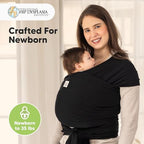 KeaBabies Baby Wrap Carrier, All in 1 Original Baby Carrier (Trendy Black) - Image 2