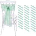 QueenDream Light Green Lace Chair Sashes 32 Pack Embroidered Chair Cover by QueenDream