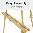 Falling in Art 65" A-Frame Wooden Tripod Easel Stand (Gold) - Image 5