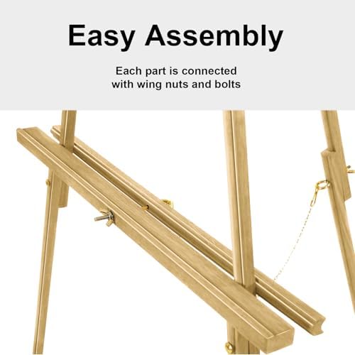 Falling in Art 65" A-Frame Wooden Tripod Easel Stand (Gold) - Image 5