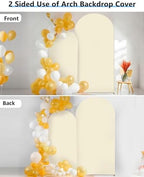 Hemmotop Stretchy Arch Backdrop Cover, Beige, 7.2ft, 6ft, Set of 2 - Image 6