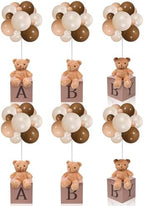 Lenwen 6 Sets Baby Letter Boxes Baby Shower Decor, Bear, Brown by Lenwen