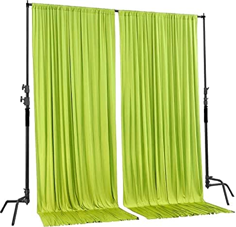 AK TRADING CO. 10 feet x 8 feet Polyester Backdrop Drapes Curtains Panels with Rod Pockets - Wedding Ceremony Party Home Window Decorations - Light Green, 2 Pack - Image 4
