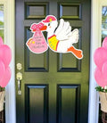 Welcome Home Baby Stork Door Sign, Its a Girl Decor New Baby, Custom Gift by Cute+News