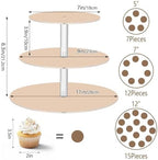 J JOYSAY Peach Pattern Acrylic Cupcake Stand 3 Tier Dessert Table Display Set Clear Cake Stands for Baby Shower Party Wedding Decorations Easy Assembly Donut Tower - Image 3