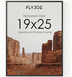 FLYJOE 19x25 Metal Picture Frame - Black Aluminum Picture Frames with Real Glass, Wall Mounting Horizontally or Vertically, Diploma, Certificates and Decor for Wall Gallery 25x19 Frame, Black by FLYJOE