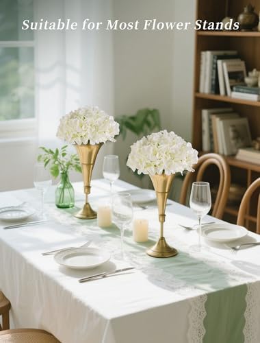 BLOSMON Faux Hydrangea Flowers Ball Centerpieces for Wedding, 6 Pcs, White - Image 4