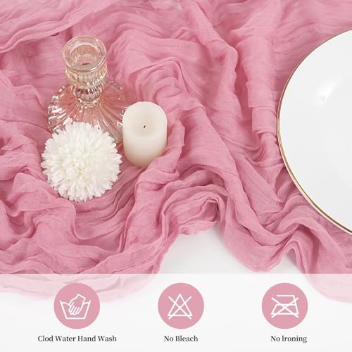 20 Pack Cheesecloth Table Runner 17 x 108 Inch, Dusty Rose - Image 4