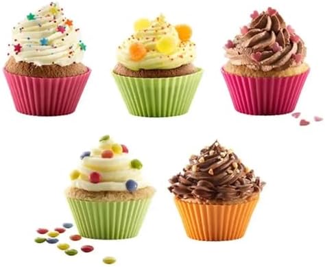 Cupcake Liners For Baking Cups Muffin Liners 24pcs Silicone Cake Mold Round Muffin Cupcake Baking Molds Reusable DIY Cake Decorating Tools Baking Supplies - Image 2