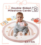 Baby Play Gym Mat, Tummy Time Activity Mat with 7 Detachable Toys and 12 Milestone Cards for Stage-Based Sensory and Motor Skill Development, Washable Play Mats for Infant, Newborn Baby Essentials - Image 6