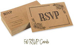 50 Blank RSVP Cards,RSVP Postcards No Envelopes Needed,Kraft Print Response Card,RSVP for Wedding,Baby Shower,Bridal Shower - Image 5