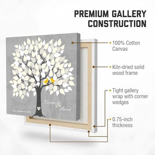 MuralMax Personalized Wedding Signing Tree Canvas Guest Book Wall Art - Image 5