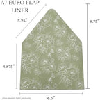 A7 Euro Flap Envelope Liners for 5x7 Insert, 50 Pack, Wedding Invitaion (Green Floral) - Image 2