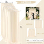 Beige Backdrop Curtains 30ftx10ft Wedding Polyester Photo Drapes - Image 3