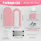 6FT Arch Backdrop with Stand, Lighted Set Wedding Birthday Party, Pink - Image 3