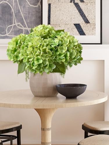 ZYTUYO 4PCS Green Fake Real Touch Hydrangea Flowers 20'' Lifelike Latex Artificial Hydrangeas for Spring Home Decor Outdoor Garden Porch Indoor Bathroom Living Room Kitchen Table Centerpiece - Image 3