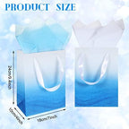 Jeyiour 24 Pcs Ombre Gift Bags Bulk with 48 Pcs Tissue Paper, 9 x 7 x 4 Inch, Glitter Paper Gift Bag, Packaging for Wedding Baby Shower Thank You Birthday Party Candy Supplies(Blue) - Image 2