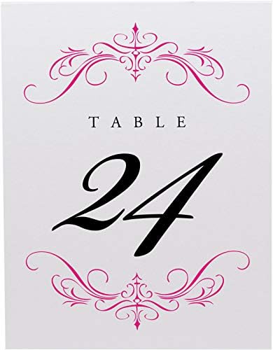 Classic Flourish Table Numbers, Fuschia, 1-25 - Image 4