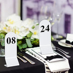 Remerry 25 Pcs Acrylic Table Numbers 1-25, Tent Cards for Events, White - Image 6