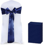 MDS® Pack of 200 Satin Chair Sashes for Wedding & Events – Navy Blue by MDS
