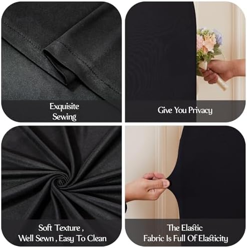 Black Arch Backdrop Cover for Wedding, Set of 2 Stretchy Spandex Fitted Arch Stand Cover for Baby Shower, Birthday Party Decor, Chiara Backdrop Cover with Double-Sided Design(7.2FT 6FT, Black) - Image 4