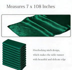 50 Pack Hunter Green Chair Sashes Bow Satin Wedding Chair Ribbon 7x108 Inch - Image 3