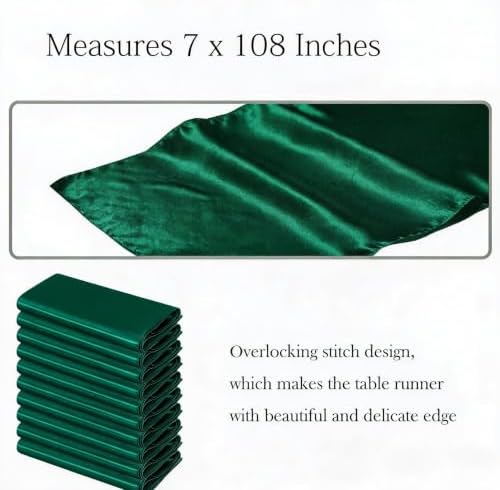 50 Pack Hunter Green Chair Sashes Bow Satin Wedding Chair Ribbon 7x108 Inch - Image 3