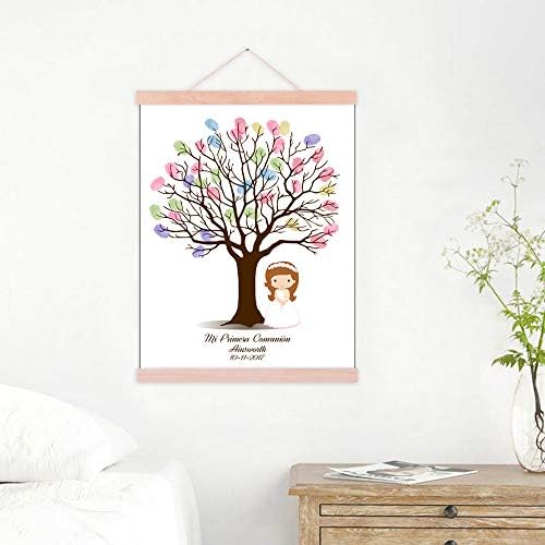 Personalized Guestbook Alternative for Girls Communion Wedding Gift DIY Fingerprint Tree Signature Sign-in Guest Book Wedding Favors Accessories Ready to Hang60x80cm - Image 4