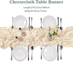 15 Pack Ivory Cheesecloth Table Runner 9FT Rustic Sheer Table Runners 17x108 Inch Gauze Boho Runner for Wedding Bridal Baby Shower Birthday Party Table Decorations - Image 2