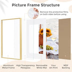 FLYJOE 11x14 Picture Frame | 11x14 Metal Frame With Mat | Gold, Set of 3 - Image 5