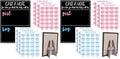 Juvale Gender Reveal Decorations for Baby Shower Games with 144 Girl or Boy Voting Stickers and Cast Your Vote Sign with Stand (Chalkboard Design, 12 x 17 in) (Pack of 2) by Juvale